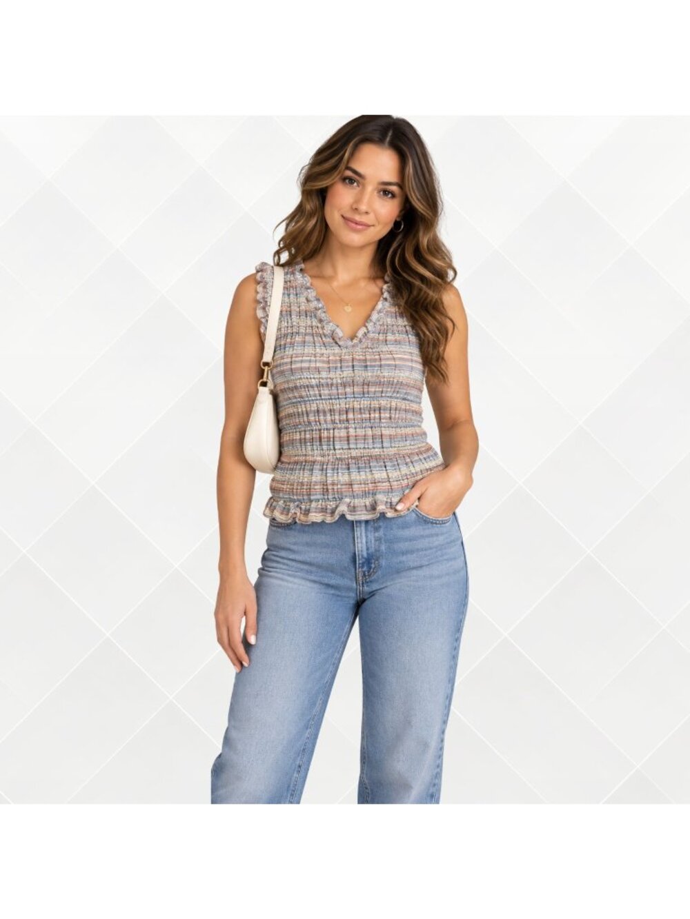 TOPSHOP Women’s Top • Size 6 • Cotton Linen Blend • NWOT • WTS-100032